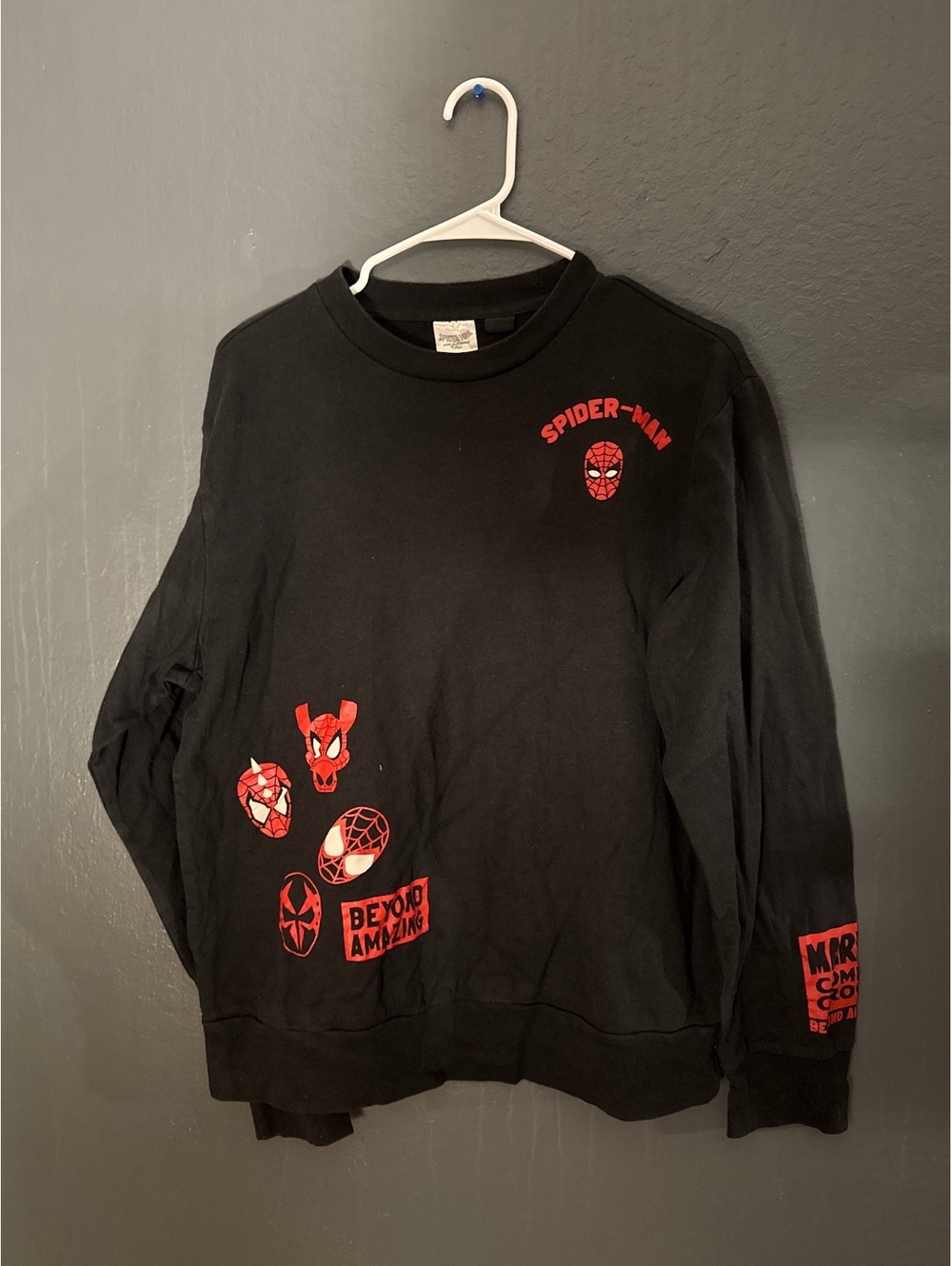 Spider-Man Black Graphic Sweatshirt Medium Marvel Comics